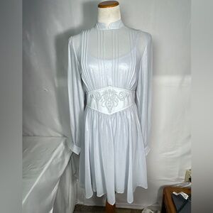 Elegant baby blue Long Sleeve Dress Hot Topic x Beetlejuice movie